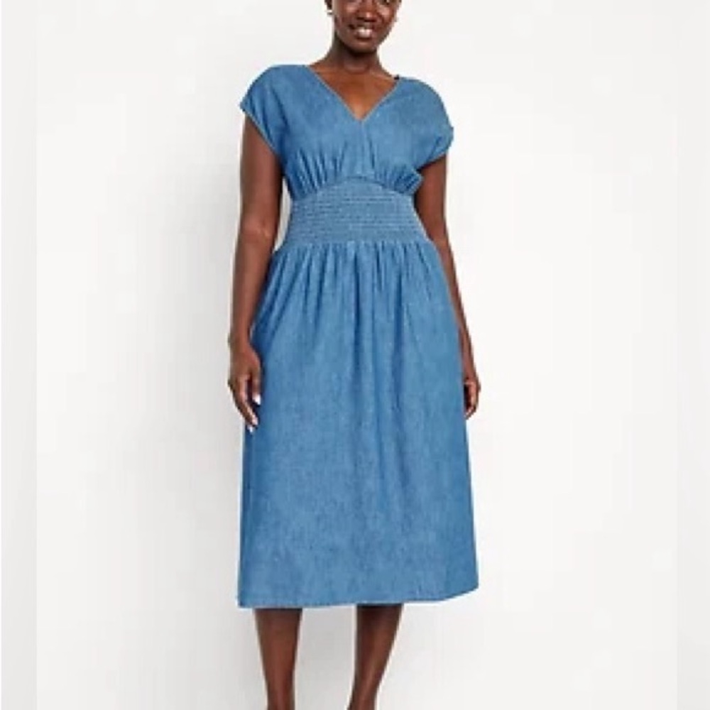 Old Navy Classic Blue Midi Dress